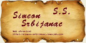 Simeon Srbijanac vizit kartica